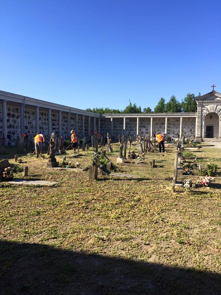 sistemazione terra e verde cimitero Euganeo